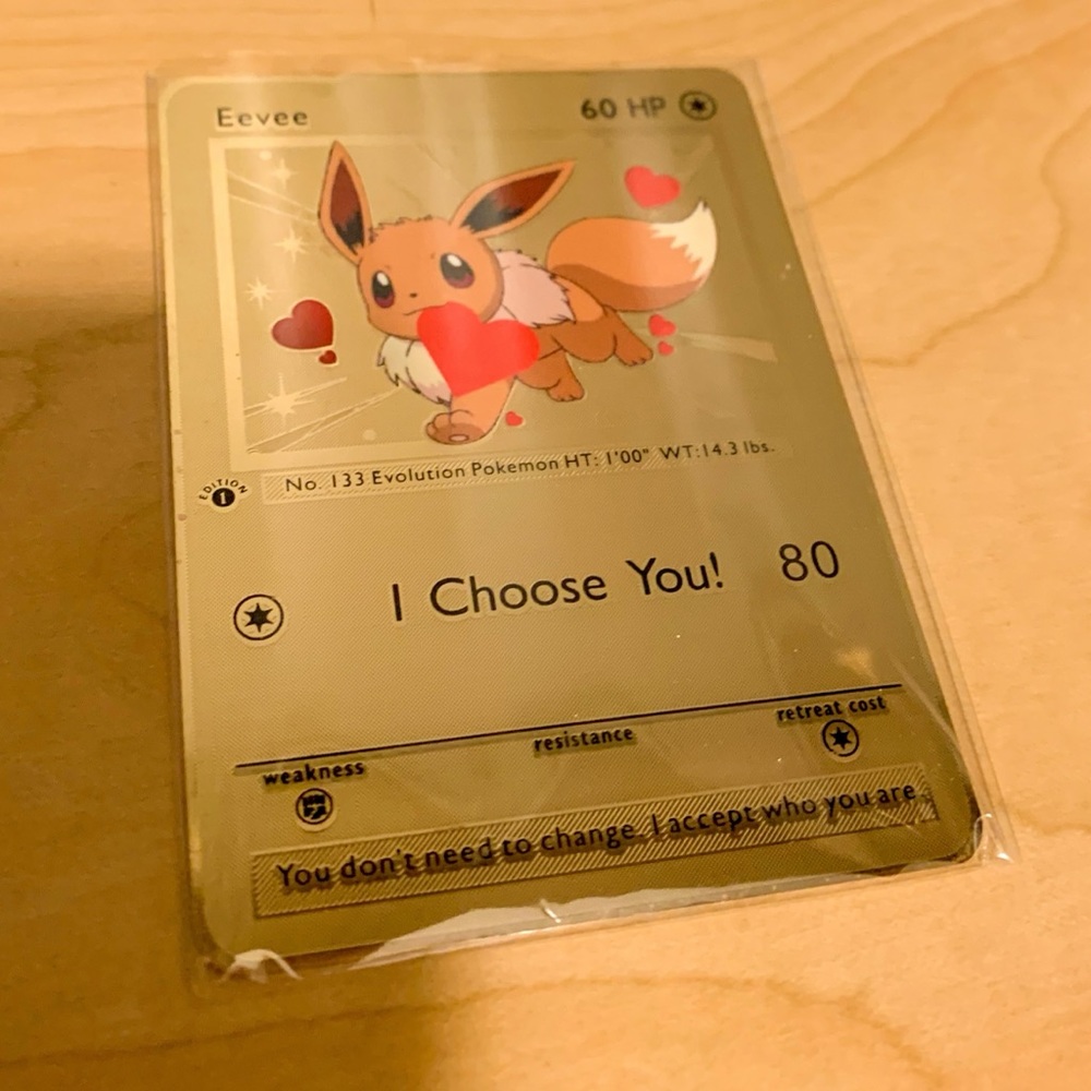 Pokémon Eevee I choose you! Gold metal card